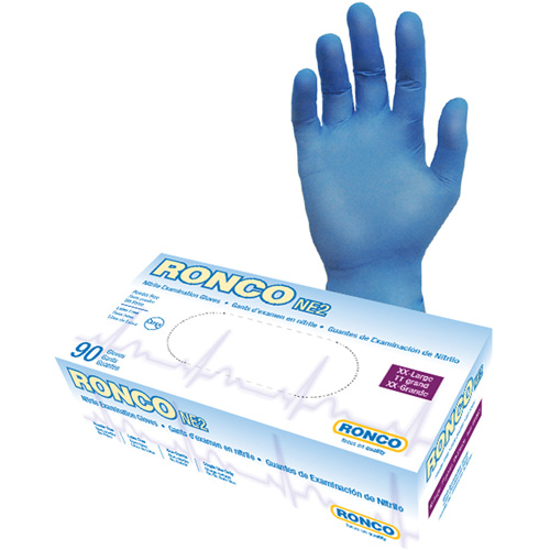 Gants jetables, 2T-Grand, Nitrile, 4 mils, Sans poudre, Bleu Par Equipment