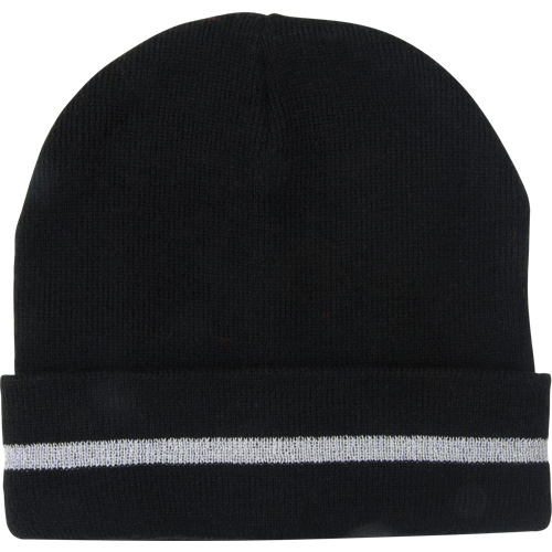 Bonnet en tricot avec bande r&eacute;fl&eacute;chissante argent&eacute;e, Taille unique, Noir Par Equipment