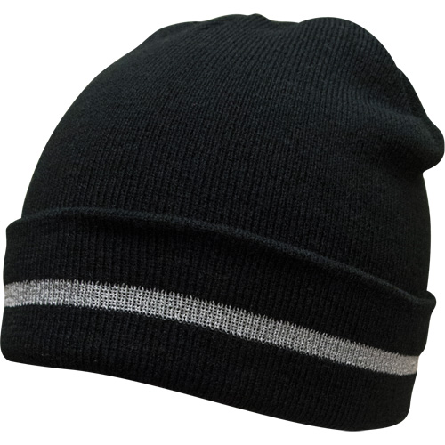 Bonnet en tricot avec bande r&eacute;fl&eacute;chissante argent&eacute;e, Taille unique, Noir Par Equipment