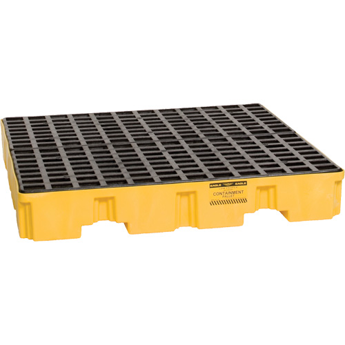 Palette de confinement des d&eacute;versements, Capacit&eacute; de d&eacute;versement 66 gal. US, 51,5'' x 51,5'' x 8" Par Equipment