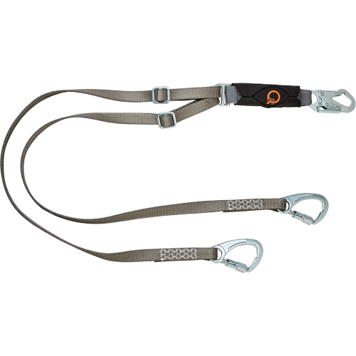 V-Series Tie-Back Lanyard, 6', Carabiner Center, Snap Hook Leg Ends, Polyester Par Equipment