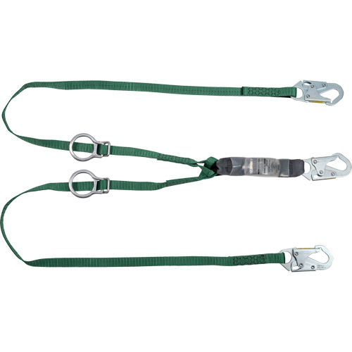 V-Series Lanyard, 3', Rebar Hook Center, Snap Hook Leg Ends, Polyester Par Equipment