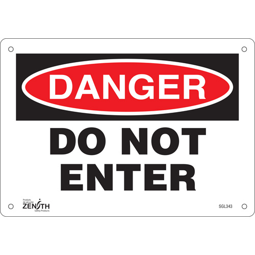 "Do Not Enter" Sign, 7" x 10", Aluminum, English Par Equipment