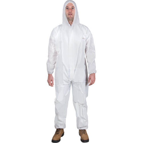 Hooded Coveralls, 4X-Large, White, SMS Par Equipment