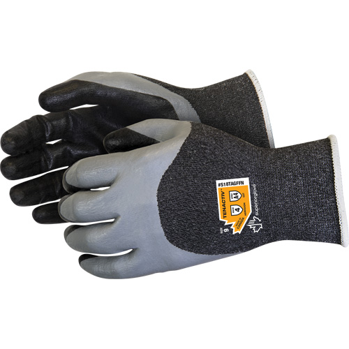 Double-Dipped Cut-Resistant Gloves, Size 5, 18 Gauge, Foam Nitrile Coated, TenActiv Shell, ASTM ANSI Level A4 Par Equipment