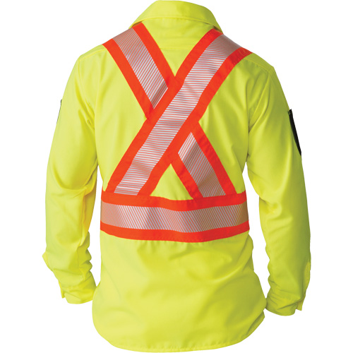 Ripstop High-Visibility Long Sleeve Shirt, Polyester, Small, High Visibility Lime-Yellow Par Equipment