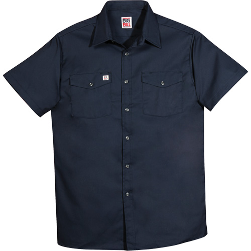 Short-Sleeved Twill Work Shirt, Men's, Medium (Tall), Navy Blue Par Equipment