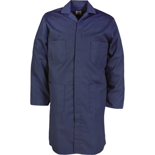 Lab Coat, Poly-Cotton, 32, Navy Blue Par Equipment