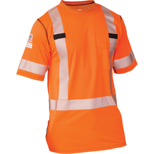 Polartec&reg; Power Grid&reg; High Visibility Short Sleeved T-Shirt, Polyester, X-Large (Tall), Orange Par Equipment