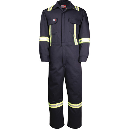 Westex UltraSoft&reg; Deluxe Coveralls with Reflective Material, Size 36, Navy Blue, 8.7 cal/cm² Par Equipment