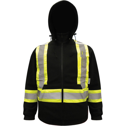 High-Visibility Hoodie, Polyester, Black, Small Par Equipment