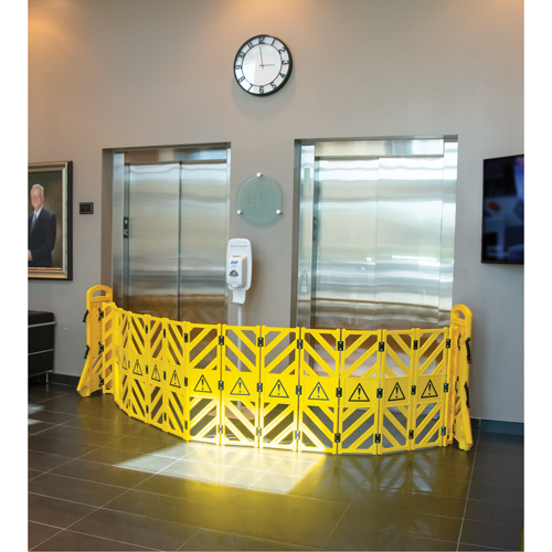 Barri&egrave;re mobile portative, 40" h x 13' lo, Jaune Par Equipment