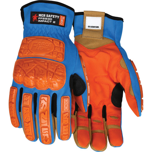 Gants antichocs Forceflex, Moyen, Paume en Synth&eacute;tique, Poignet &agrave; enfiler Par Equipment
