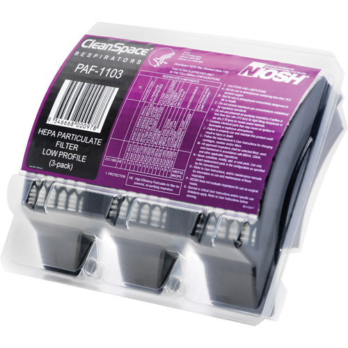 Low Profile HEPA Filters, Particulates, Pack of 3 Par Equipment