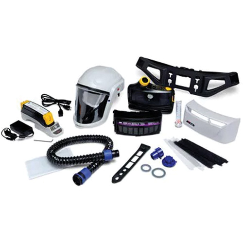 Trousse d'ensemble respirateur d'&eacute;puration d'air propuls&eacute; pour peintre Versaflo, Capuchon & visi&egrave;re, Pile Lithium-ion Par Equipment