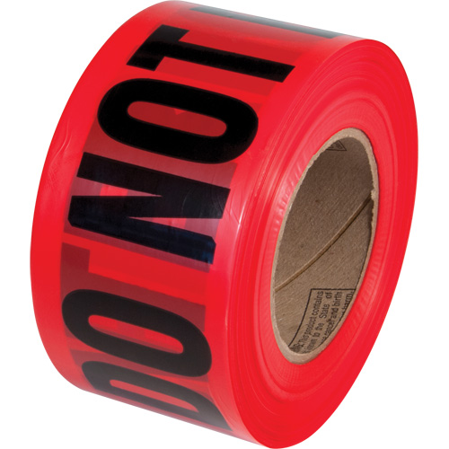 PrimeGuard "Danger Do Not Enter" Barricade Tape, English, 3" W x 1000' L, Black on Red Par Equipment