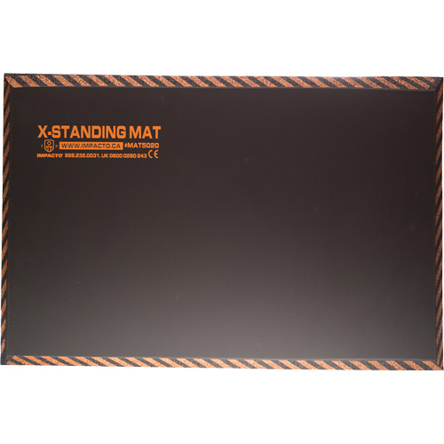 Tapis anti-fatigue pour travail debout, Lisse, 16" x 28" x 1", Noir, Caoutchouc Par Equipment