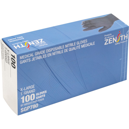 Puncture-Resistant Medical-Grade Disposable Gloves, X-Large, Nitrile, 5-mil, Powder-Free, Black, Class 2 Par Equipment