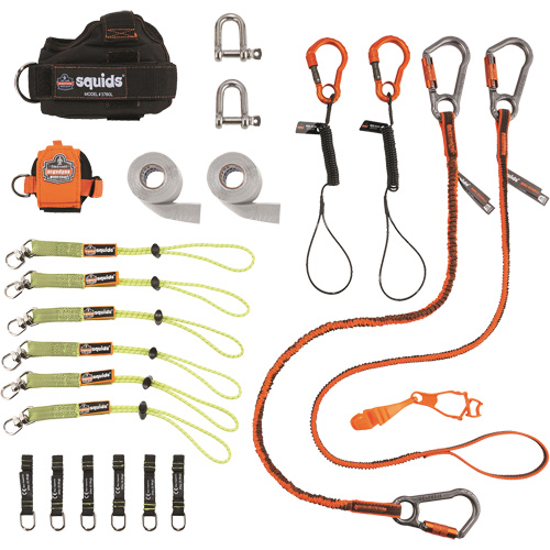Trousse de longes de fixation d'outils pour monteurs de charpentes m&eacute;talliques et poseurs d'acier 3186 Squids Par Equipment