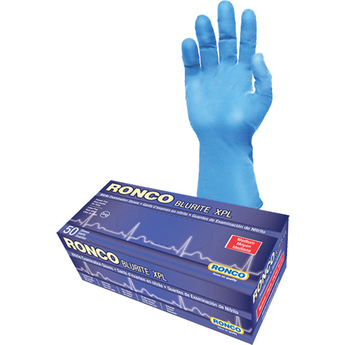 Blurite XPL Examination Gloves, Small, Nitrile, 8-mil, Powder-Free, Blue, Class 2 Par Equipment