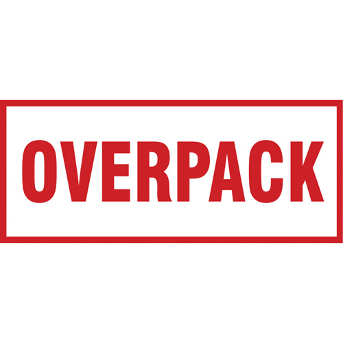 &eacute;tiquette de manutention Overpack, 6" lo x 2-1/2" la, Rouge/blanc Par Equipment