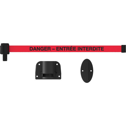 Plus Wall Mount Barrier System, Plastic, Screw Mount, 15', Red Tape Par Equipment