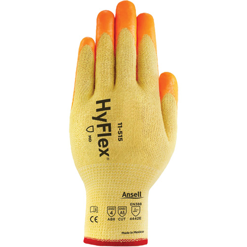 HyFlex&reg; High Visibility Cut-Resistant Gloves, Size 6, 13 Gauge, Foam Nitrile Coated, Stainless Steel/Kevlar&reg;/Spandex Shell, ASTM ANSI Level A5/EN 388 Level E Par Equipment