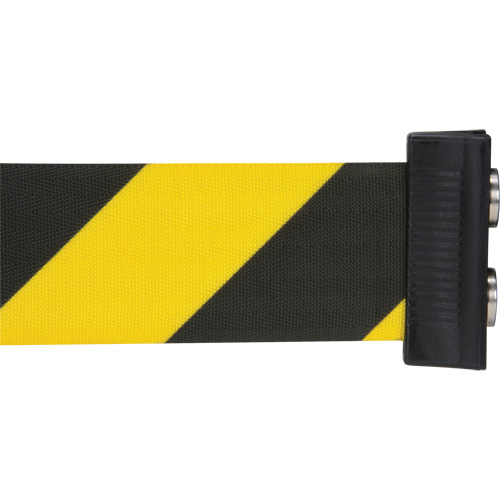 Wall Mount Barrier with Magnetic Tape, Steel, Screw Mount, 7', Black and Yellow Tape Par Equipment