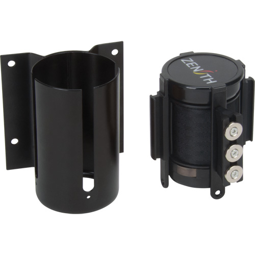 Wall Mount Barrier with Magnetic Tape, Steel, Screw Mount, 12', Black Tape Par Equipment