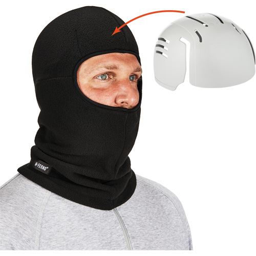 Passe-montagne avec fermeture &agrave; glissi&egrave;re et casque antichoc &agrave; ins&eacute;rer N-Ferno, Molleton/Polyester, Noir Par Equipment
