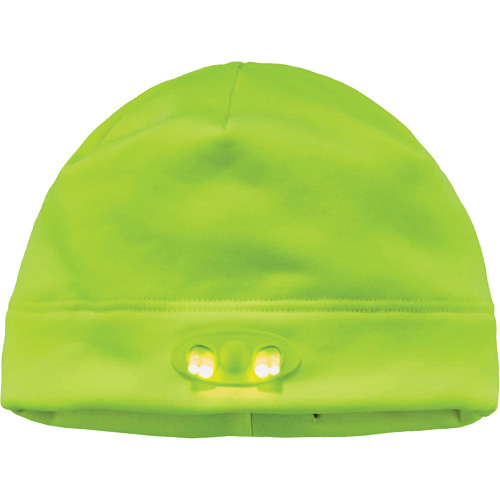 N-Ferno&reg; Skull Cap Beanie Hat with LED Lights, One Size, High-Visibility Lime Green Par Equipment