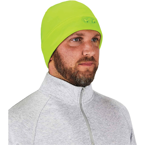 N-Ferno&reg; Skull Cap Beanie Hat with LED Lights, One Size, High-Visibility Lime Green Par Equipment