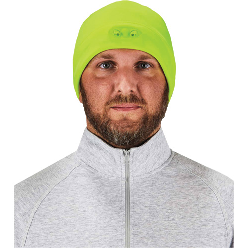 N-Ferno&reg; Skull Cap Beanie Hat with LED Lights, One Size, High-Visibility Lime Green Par Equipment