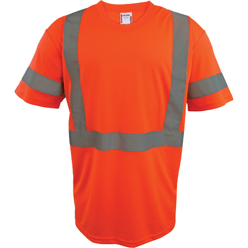 Short Sleeve Safety T-Shirt, Polyester, 2X-Large, High Visibility Orange Par Equipment