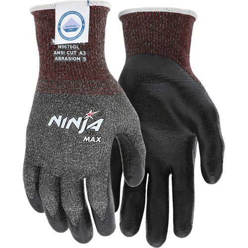 Gants r&eacute;sistant aux coupures Max Ninja, Taille Grand, Calibre 10, Rev&ecirc;tement Bipolym&egrave;re, Enveloppe en Dyneema, ASTM ANSI niveau A3 Par Equipment