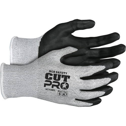 Gants r&eacute;sistant aux coupes Safety Cut Pro, Taille Grand, Calibre 13, Rev&ecirc;tement Bipolym&egrave;re, Enveloppe en PEHP, ASTM ANSI niveau A7 Par Equipment