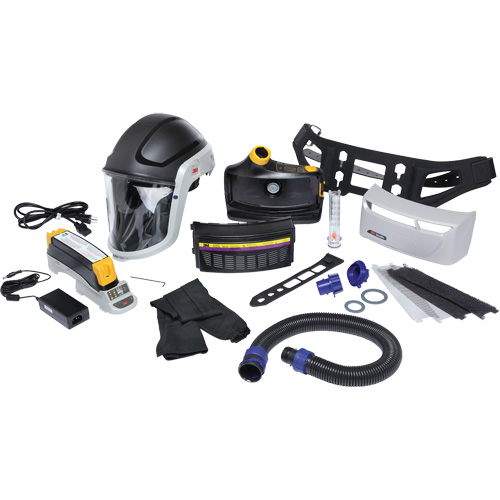 Trousse de respirateur d&eacute;puration dair propuls&eacute; pour lindustrie lourde Versaflo, Capuchon & visi&egrave;re, Pile Lithium-ion Par Equipment