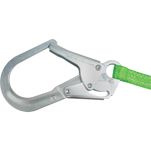 Miller&reg; HP Shock-Absorbing Lanyard, 4', Locking Rebar Hook Center, Locking Snap Hook Leg Ends, Polyester Par Equipment