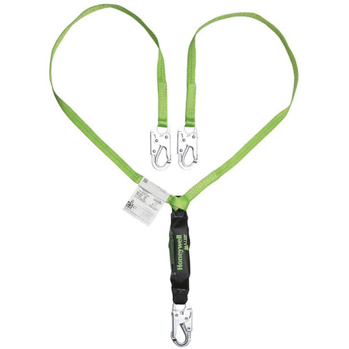 Miller&reg; HP Shock-Absorbing Lanyard, 4', Locking Snap Hook Center, Locking Snap Hook Leg Ends, Polyester Par Equipment