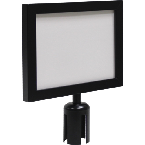 Cadre d'enseigne pour poteau de barri&egrave;re pour le contr&ocirc;le des foules, Noir Par Equipment