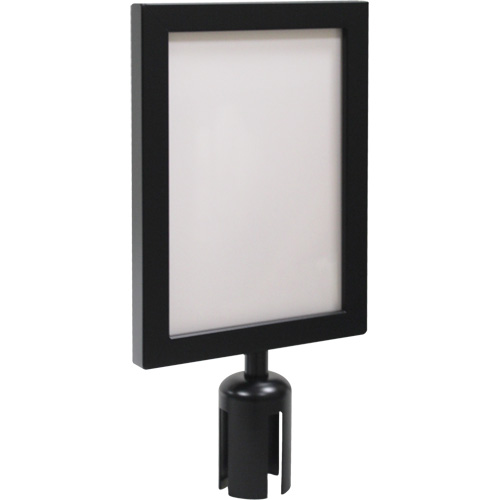 Cadre d'enseigne pour poteau de barri&egrave;re pour le contr&ocirc;le des foules, Noir Par Equipment