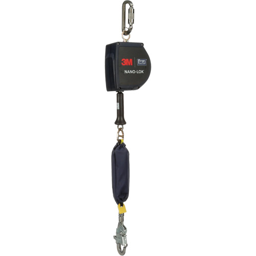 Nano-Lok Extended Length Self Retracting Lifeline, 15', Stainless Steel, Swivel Par Equipment