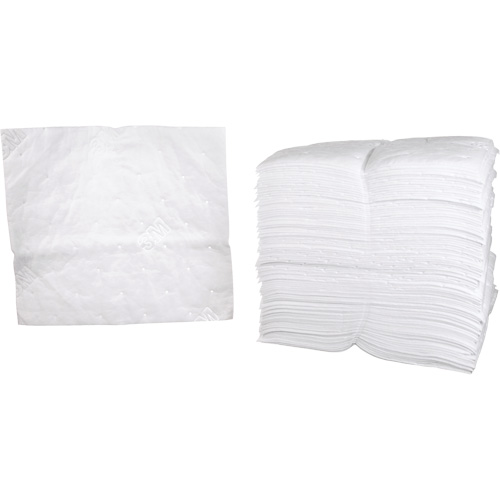 Petroleum Sorbent Pads, Oil Only, 19" x 17", 38.7 gal. Absorbancy Par Equipment