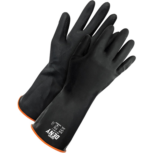 Deny Chemical Resistant Gloves, Size 9, 12" L, Rubber Latex, Flock-Lined Inner Lining, Winter Weight Par Equipment