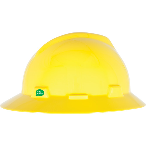 V-Gard&reg; GREEN Slotted Full Brim Hard Hat, Meets CSA Type 1, Ratchet Suspension Par Equipment