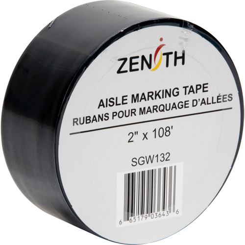 Aisle Marking Tape, 2" x 108', PVC, Black Par Equipment