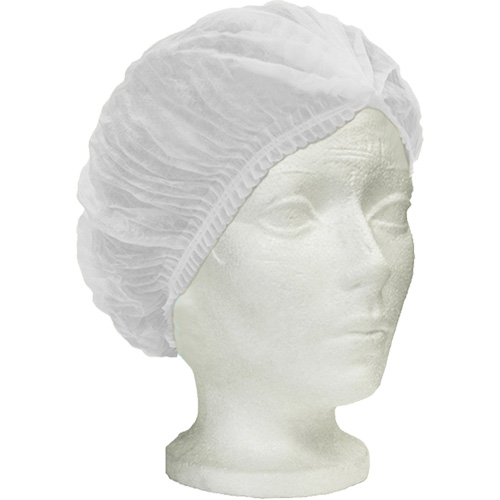 Bonnet bouffant pliss&eacute; Ronco Care, Polypropyl&egrave;ne, 24", Blanc Par Equipment