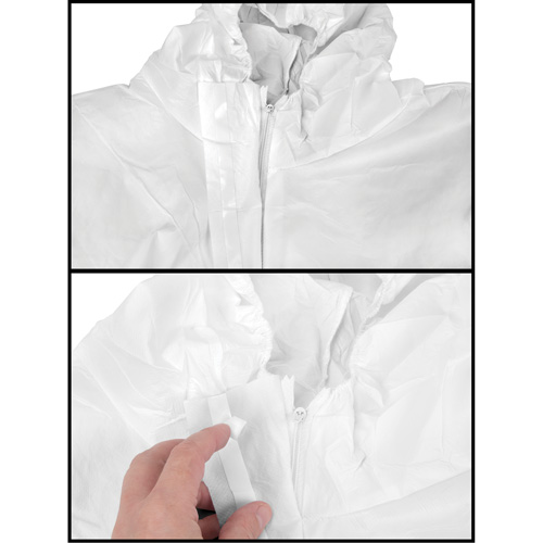 Hooded Coveralls, Medium, White, SMS Par Equipment