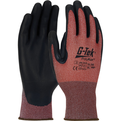 Gants r&eacute;sistants aux coupures G-Tek PolyKor X7 Neuroma, Taille Petit, Calibre 18, Rev&ecirc;tement Polyur&eacute;thane, Enveloppe en Poly&eacute;thyl&egrave;ne, ASTM ANSI niveau A3/EN 388 niveau C Par Equipment