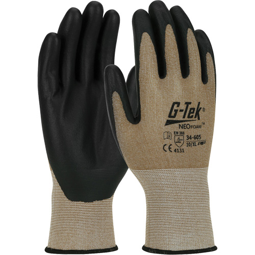 G-Tek&reg; NeoFoam&reg; Coated Gloves, Large, Polyurethane Coating, 15 Gauge, Nylon Shell Par Equipment